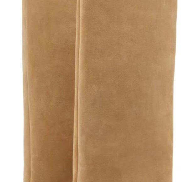Women's Suede Knee High Boots Wide Calf Long Block Heel Pull-On Fall - Picture 1 of 7